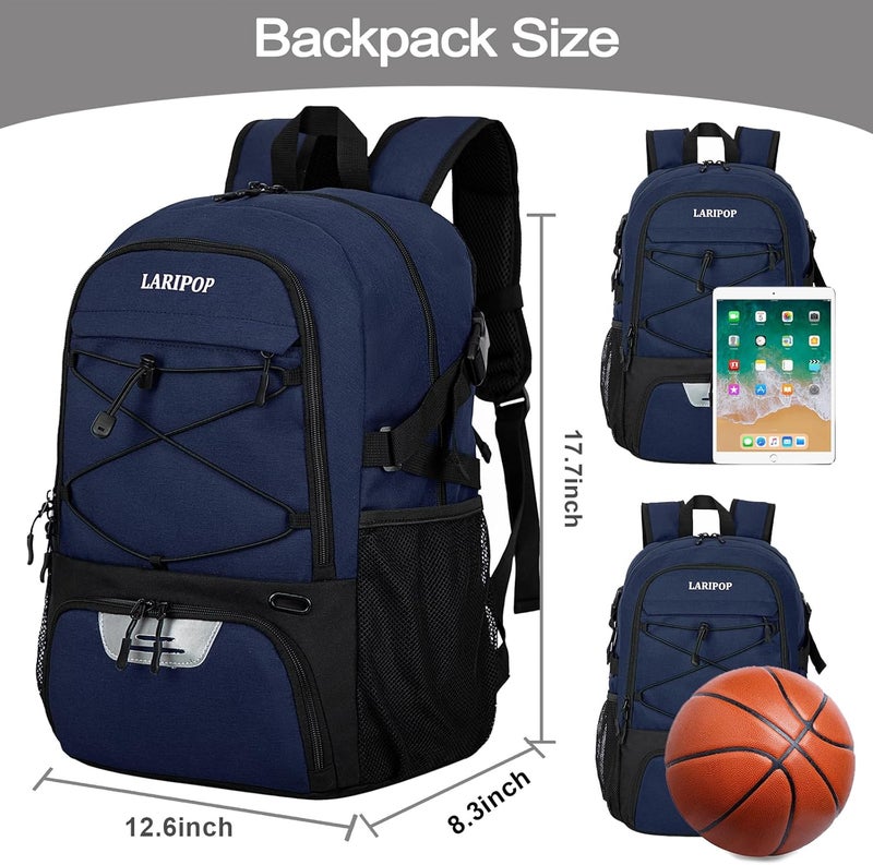 LARIPOP Basketball Bag,Basketball Backpack with Shoe Compartment and Ball Holder,Sport Bags for Soccer,Volleyball,Gym,Travel - Image 2
